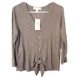 MICHAEL KORS - BASIC BROWN T-SHIRT FOR WOMEN SIZE M